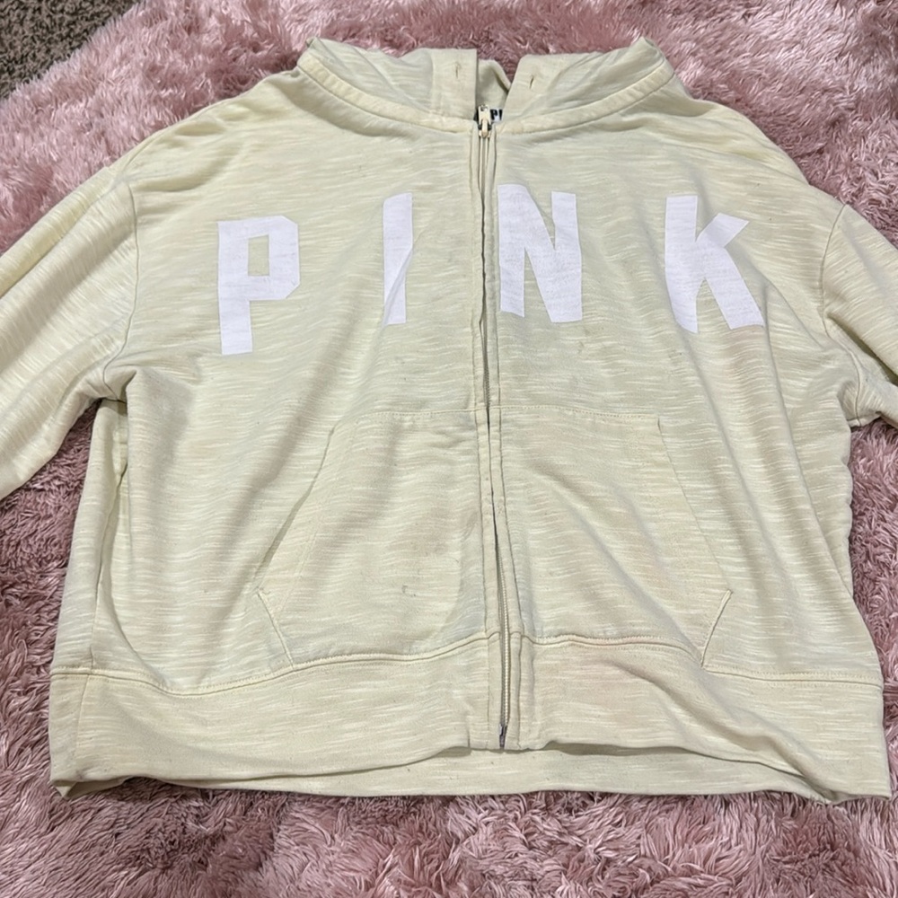 Yellow pink zip up